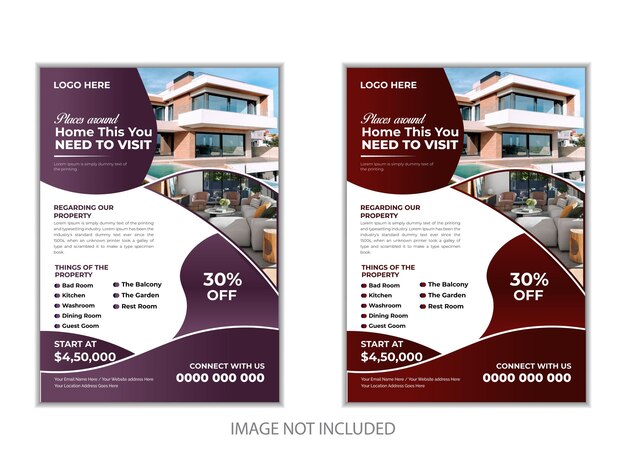 Vector real estate flyer design