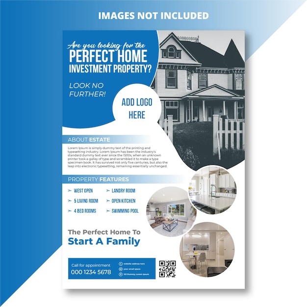 Vector real estate flyer design