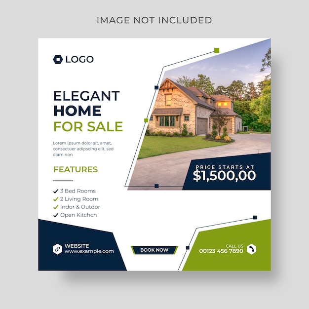 Real estate flyer social media post design template