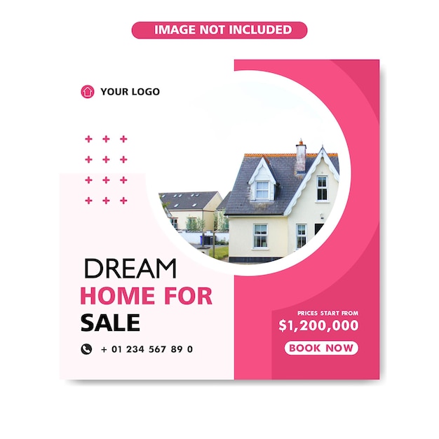 Real estate flyer social media post Instagram template