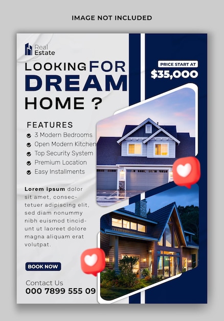 Real estate flyer template design