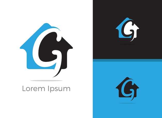 Real Estate G letter logo design, letter g in home vector icon.