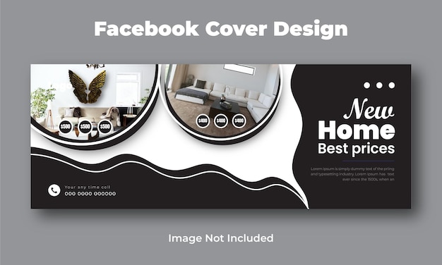 Vector real estate home property facebook cover design template