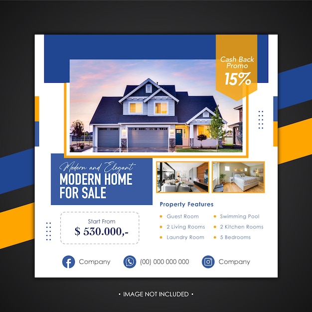 Real estate home property instagram post or square web banner template