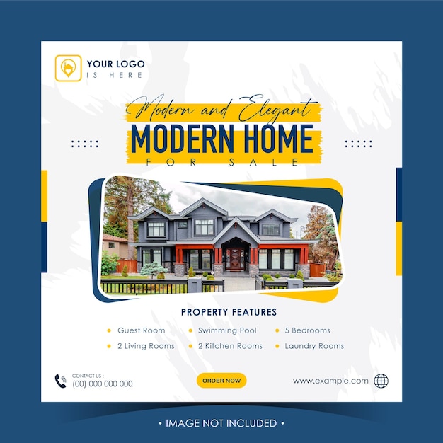 Real estate home property instagram post or square web banner template