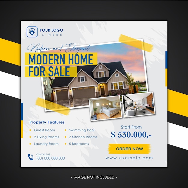 Real estate home property instagram post or square web banner template