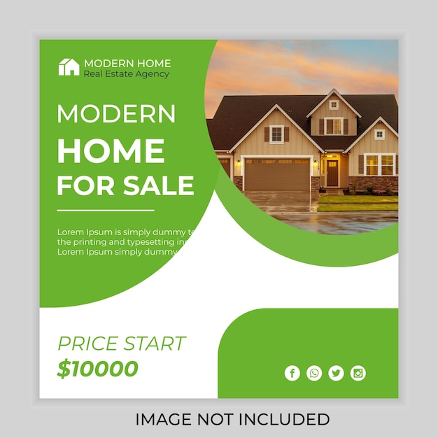 Real estate home sale banner or social media post Premium Vector