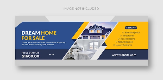 Real estate home sale facebook social media cover web banner design