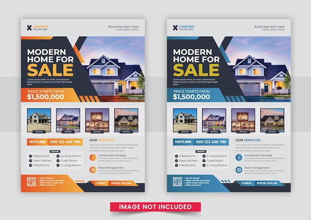 Real estate home sale flyer template design