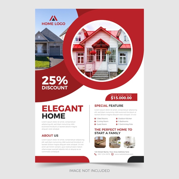 Real estate home sale flyer template Premium Vector