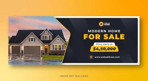 Real estate home sale social media cover web banner