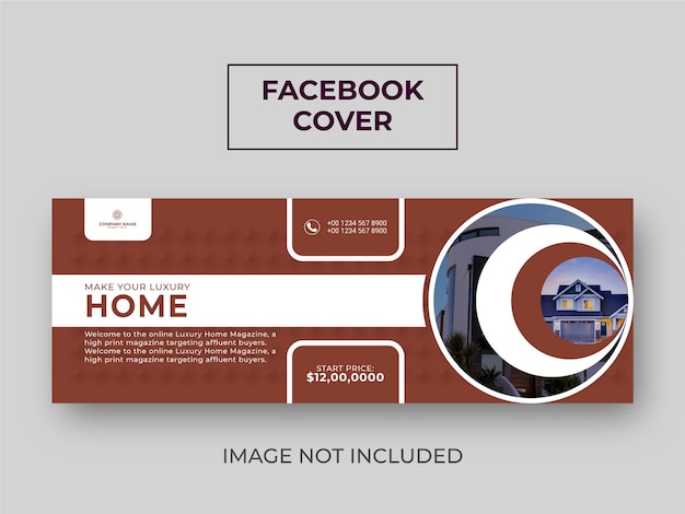 Real estate home sale social media facebook cover template