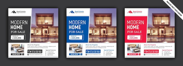 Real Estate Home Sale Social Media Post Banner Template Editable Layout