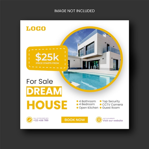 Real estate home sale social media post Instagram post template