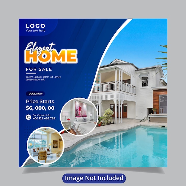 Real estate Home for sale template Premium Vector