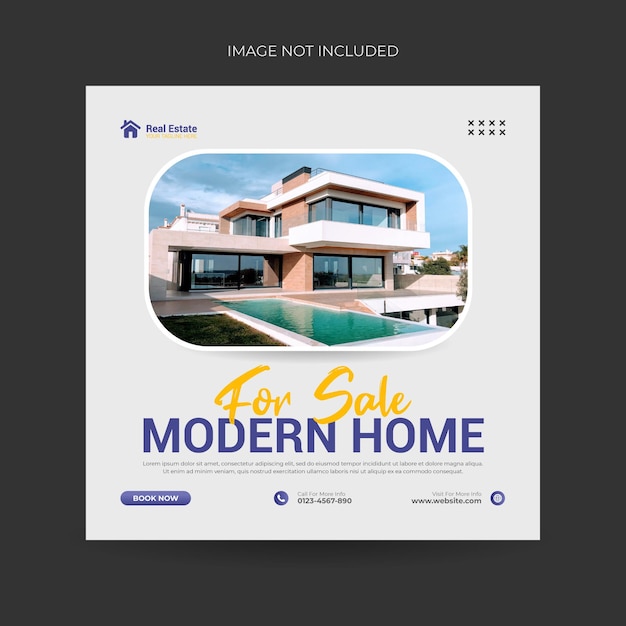 Real estate home social media post or square banner template