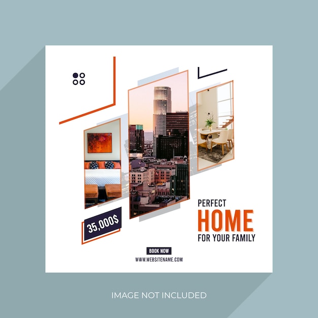 Real estate home social media post template design