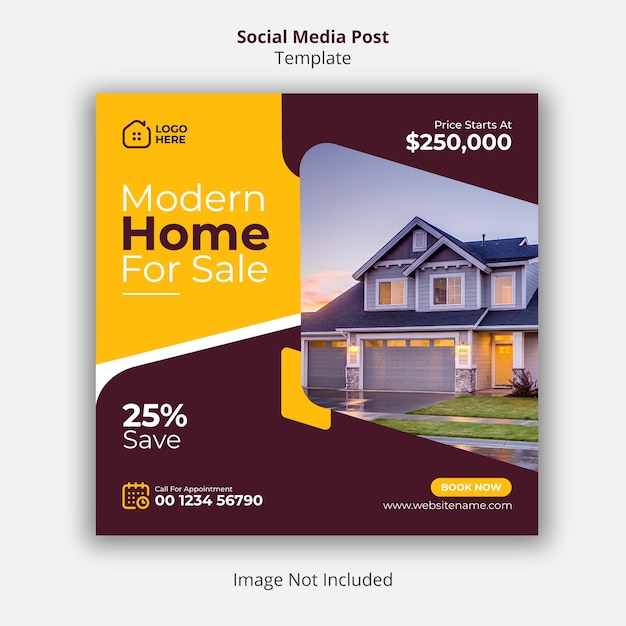 Real estate home social media or web banner template