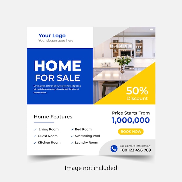 Real estate home square social media post promotion templates