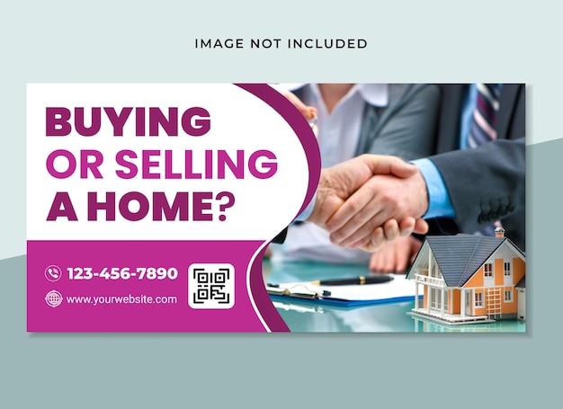 Vector real estate horizontal banner template