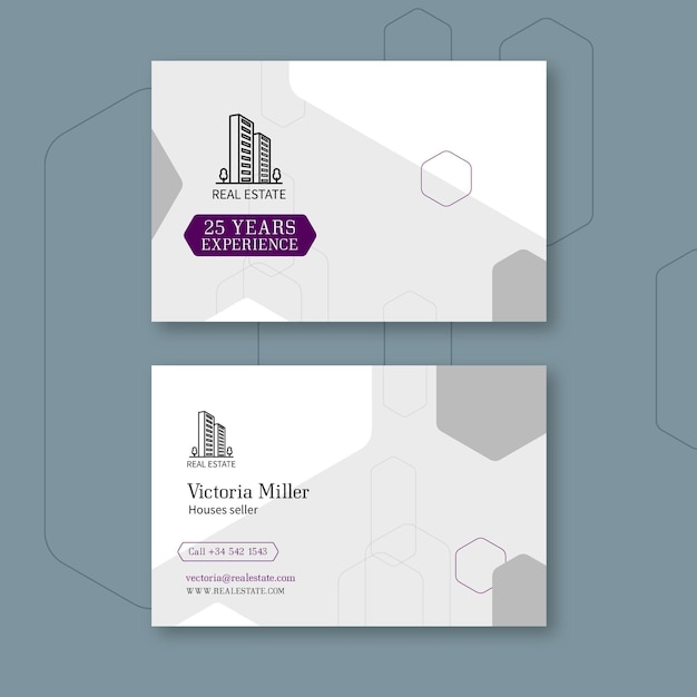 Real estate horizontal business card template