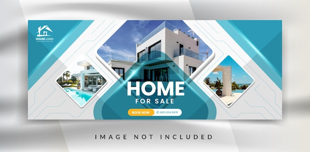 Real estate house agency facebook cover banner promotion template