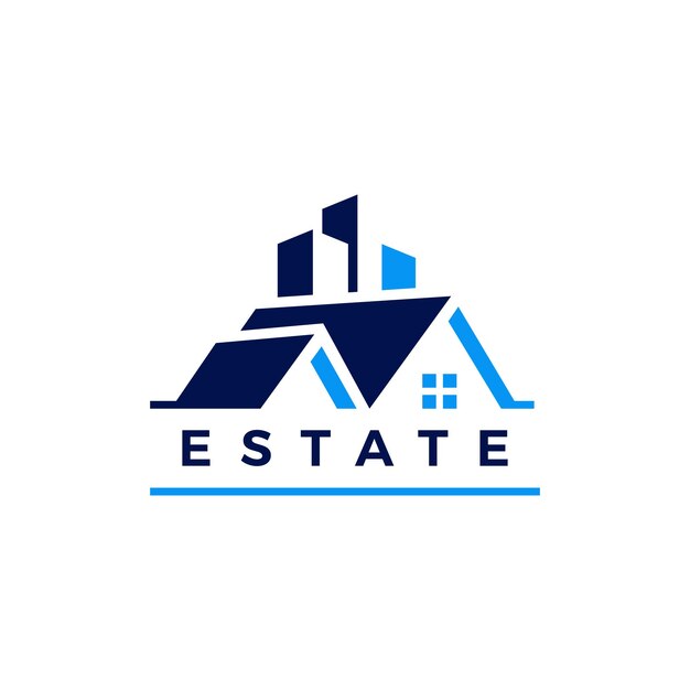 Real estate house building logo isolated on white