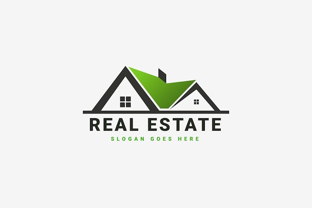 Real estate house business logo design template