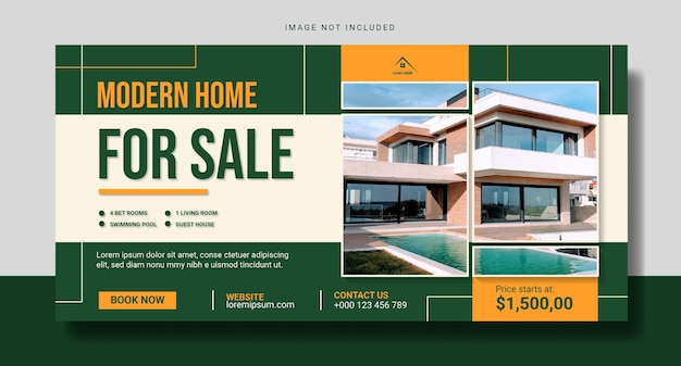 Real estate house horizontal banner