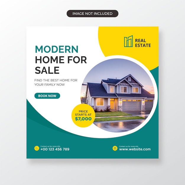 Real estate house perfect property home for sale social media  web banner advertising template