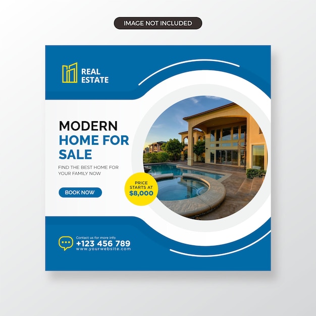 Real estate house perfect property home for sale social media  web banner advertising template