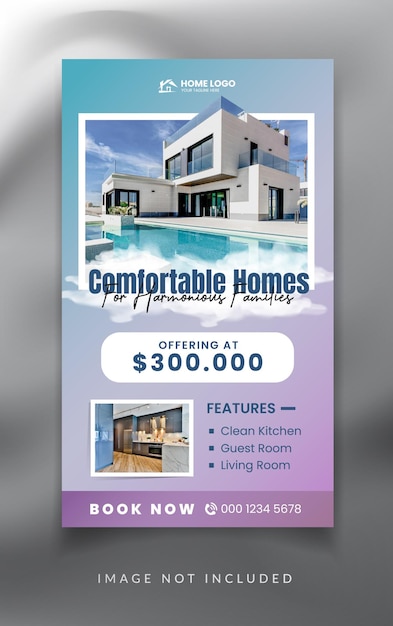 Real estate house property agency instagram and facebook story template