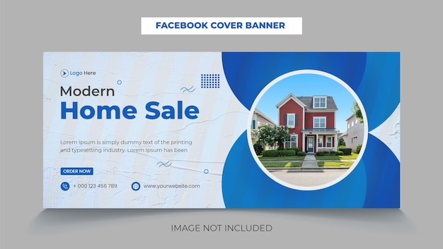 Real estate house property facebook cover banner template premium vector