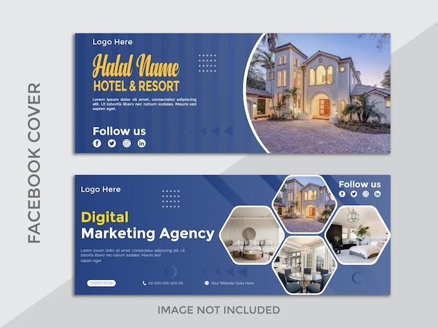 Real estate house property facebook cover banner template