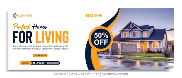 real estate house property facebook cover banner template