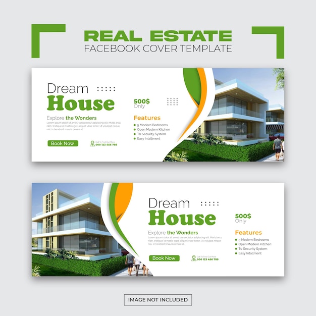 Real estate house property facebook cover banner template