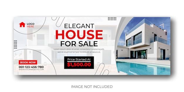 Vector real estate house property facebook cover banner