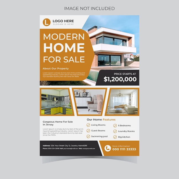 Real estate house property flyer poster template