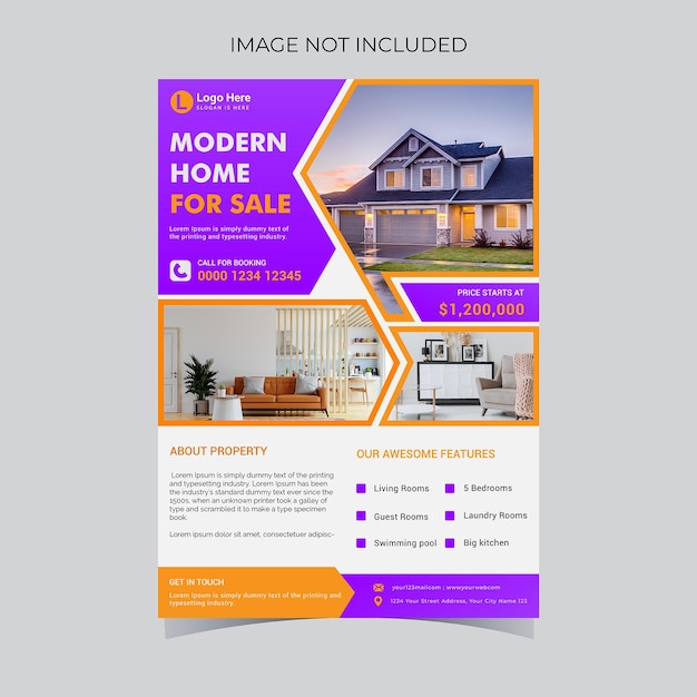 Real estate house property flyer poster template