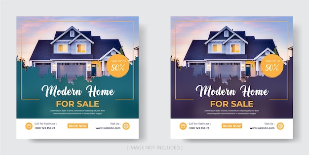 Real estate house property instagram post or social media banner template