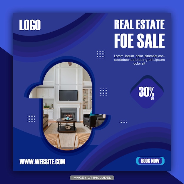 Real estate house property instagram post or social media banner template