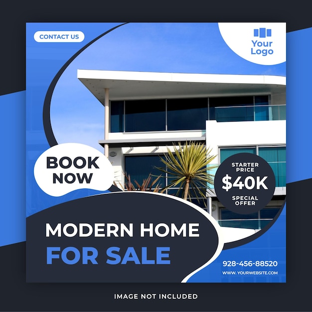 Real estate house property instagram post social media post template