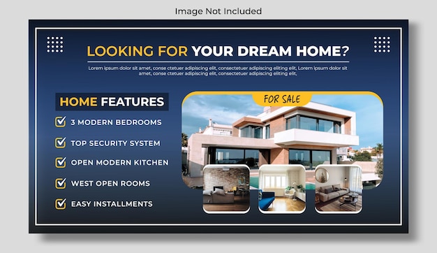 Real estate house property instagram post or square web banner promo template Free premium vector