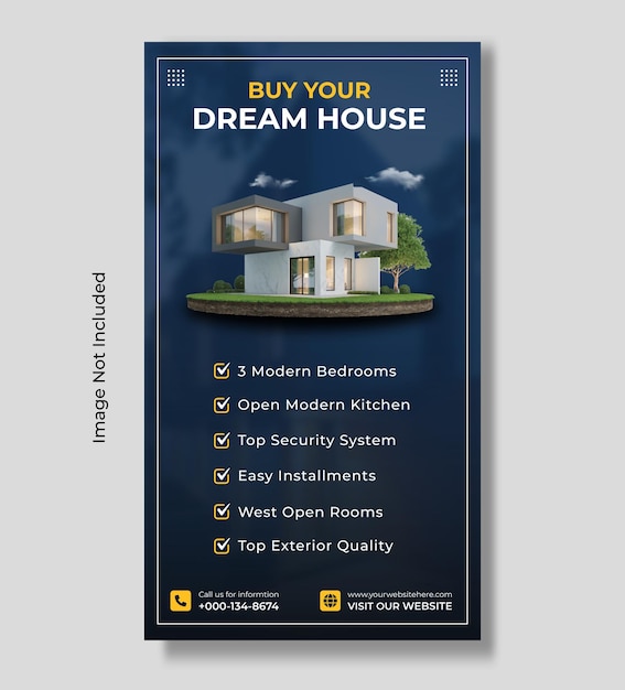 Real estate house property instagram post or square web banner promo template Free premium vector