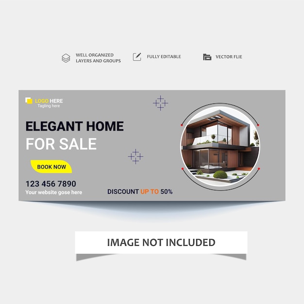 Vector real estate house property sale banner template