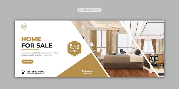 Real estate house property sale Facebook cover banner template