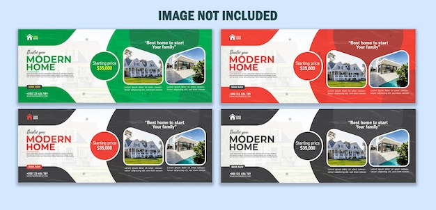 Real estate house property sale Facebook cover or social media banner template