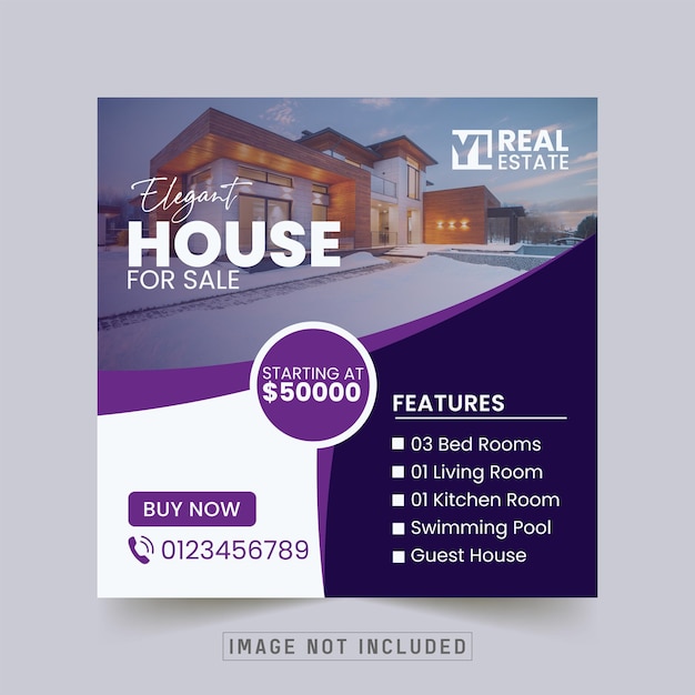 Real Estate House Property Selling Promotional Social Media Post and Banner Design