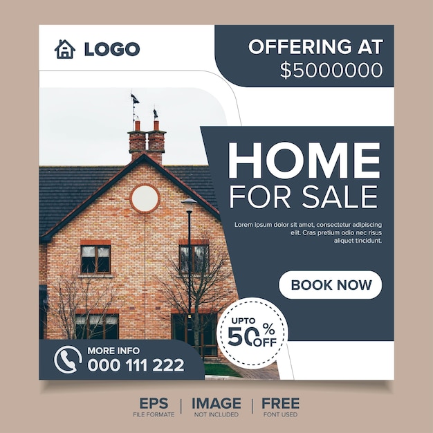 Real estate house property social media banner template