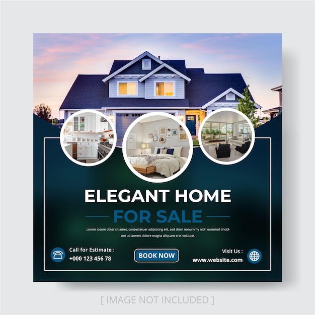 Real estate house property social media post or square web banner instagram post